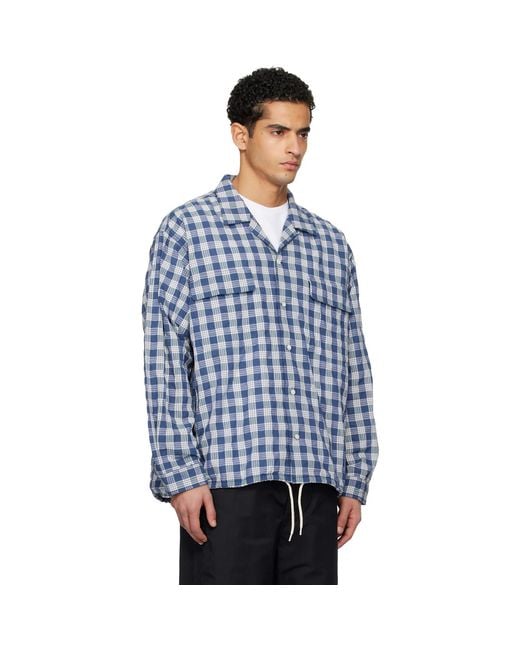 Nanamica Blue Ooal Palaka Check Shirt for men