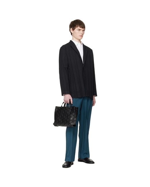 Issey Miyake Black Matte Tonneau Bag for men