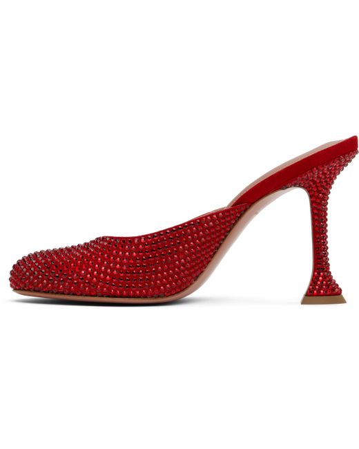 AMINA MUADDI Red Iris Crystal Heels