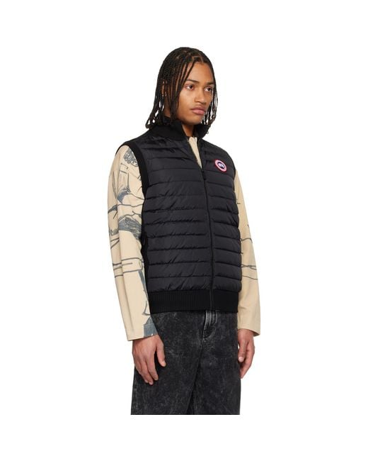 Canada Goose Black Hybridge Knit Down Vest for men
