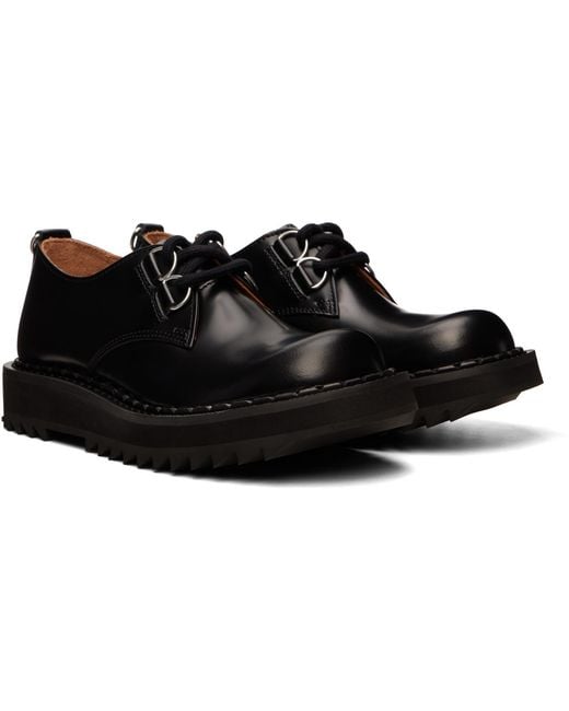 George Cox Black Ripple Bump-Toe Derbys