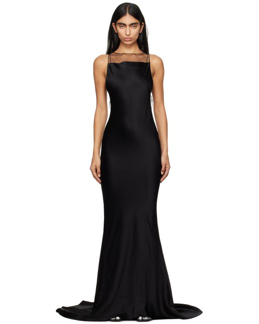 パーティードレス MAISON MARGIELA hammered satin gown SI0CT0001 S49465 Ivory Hammered Satin Flared Maxi Dress | Maison Margiela