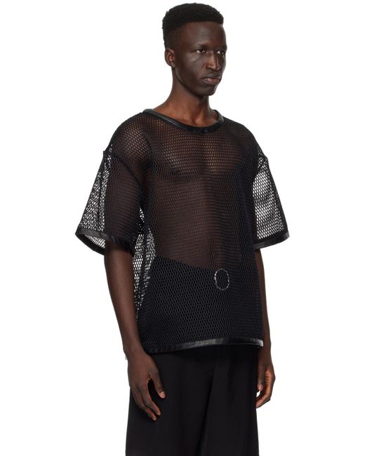 T-shirt noir en crochet à mailles ouvertes Jil Sander pour homme en coloris Black