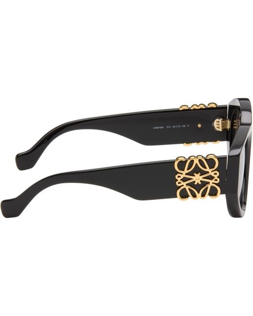 Loewe Black Maxi Anagram Butterfly Sunglasses for men