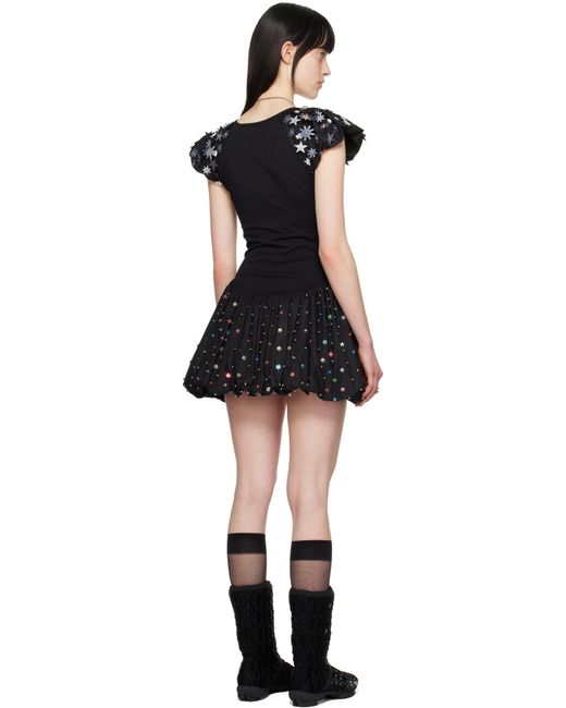 Chopova Lowena ブラック Angelica ミニワンピース Black