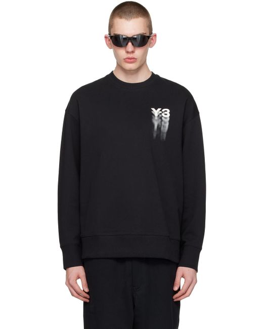 Y-3 Black Graphic Sweatshirt for men
