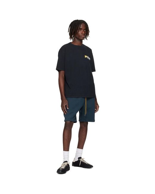 Rhude Black International Racing Logo T-Shirt for men