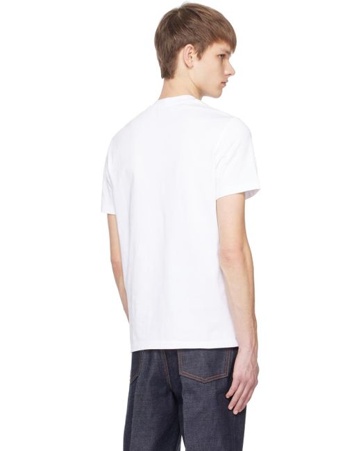 メンズ Ferragamo ホワイト ロゴパッチ Tシャツ White
