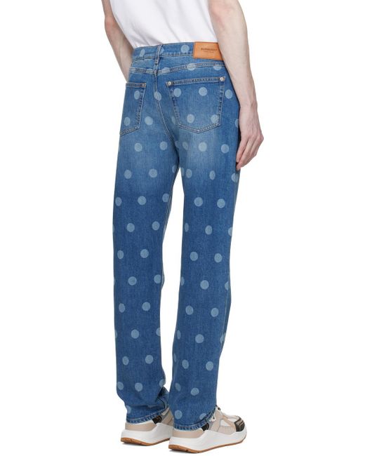 Burberry Blue Polka Dot Jeans for men