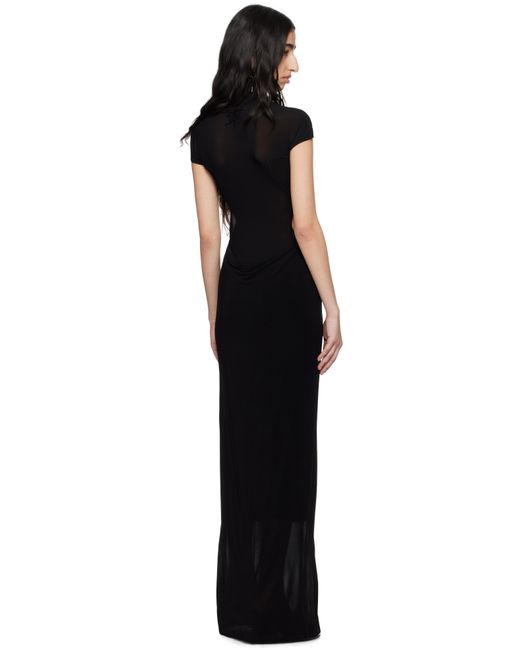 Jean Paul Gaultier Black Light Viscose Jersey Sleeveless Maxi Dress