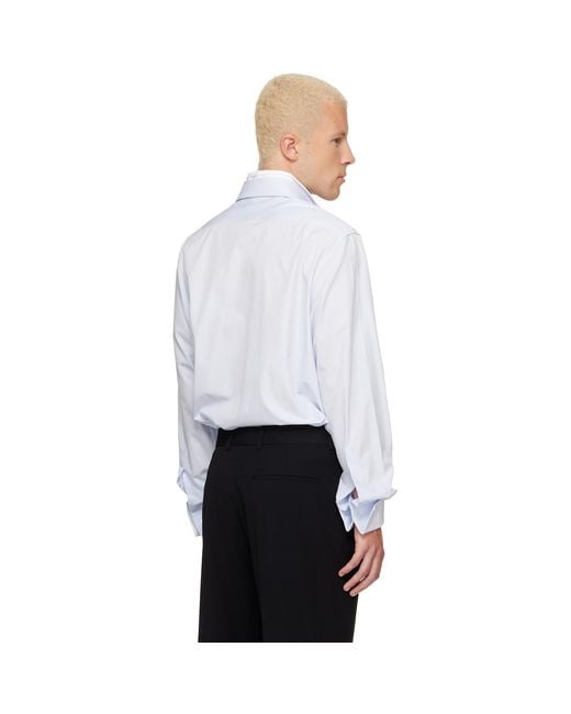 Acne White Layered Poplin Button-Up Shirt for men