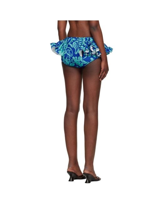 Dries Van Noten Blue Ruffled Briefs