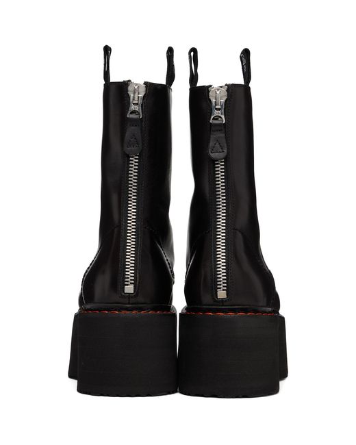 R13 Black Double Stack Boots