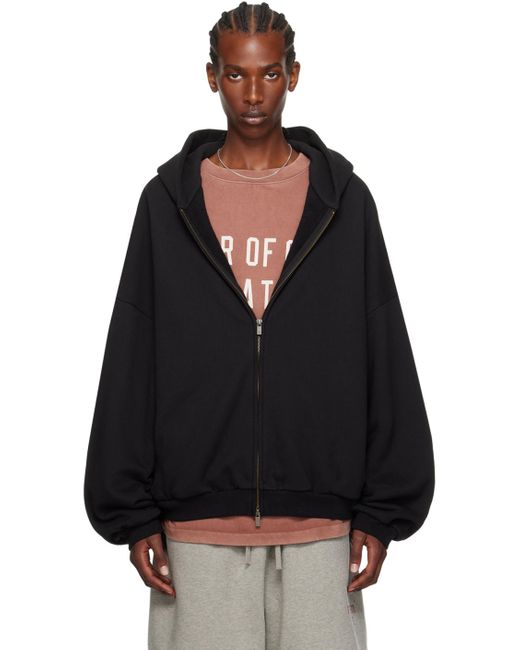 Fear Of God Black Full-Zip Hoodie for men