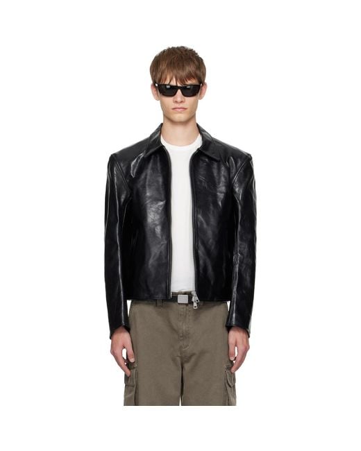 Our Legacy Black Mini Leather Jacket for men