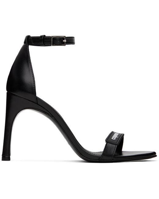 Coperni Black Skinny Strap Logo Heeled Sandals