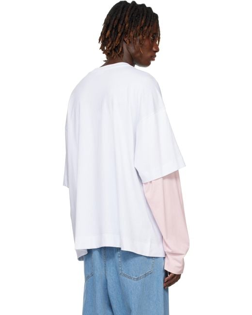 【関税込み】Dries Van Noten ホワイト Show Tシャツ Dries Van Noten Long Sleeve Show T-Shirt in White for Men