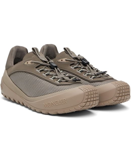 Moncler Black Taupe Trailgrip Lp Suede & Nubuck Sneakers for men