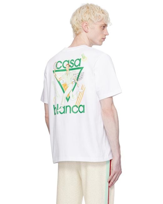 【関税込み】Casablanca SSENSE限定 ホワイト Le Jeu Tシャツ CASABLANCA Ssense Exclusive 'Le Jeu' T-Shirt in White for