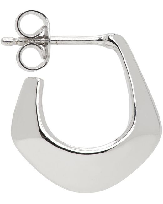 Lemaire White Silver Mini Drop Single Earring for men
