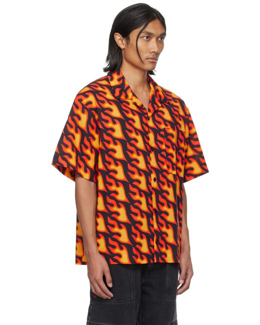 HUGO Black & Orange Oversized Shirt for men