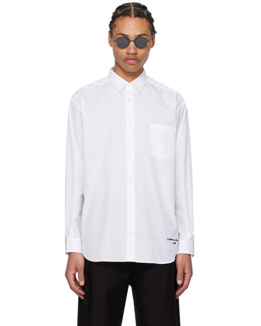 Chemise blanche à logo brodé Comme des Garçons pour homme en coloris White