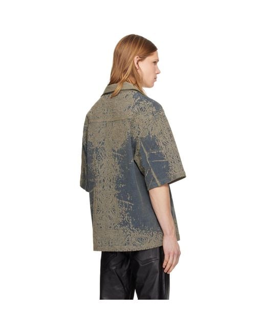 Amiri Black Faded Bandana Denim Shirt for men