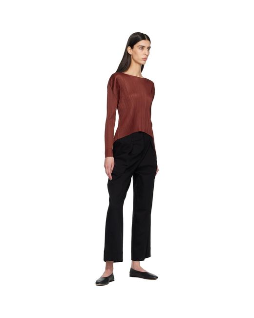 Pleats Please Issey Miyake Red Burgundy Monthly Colors October Top