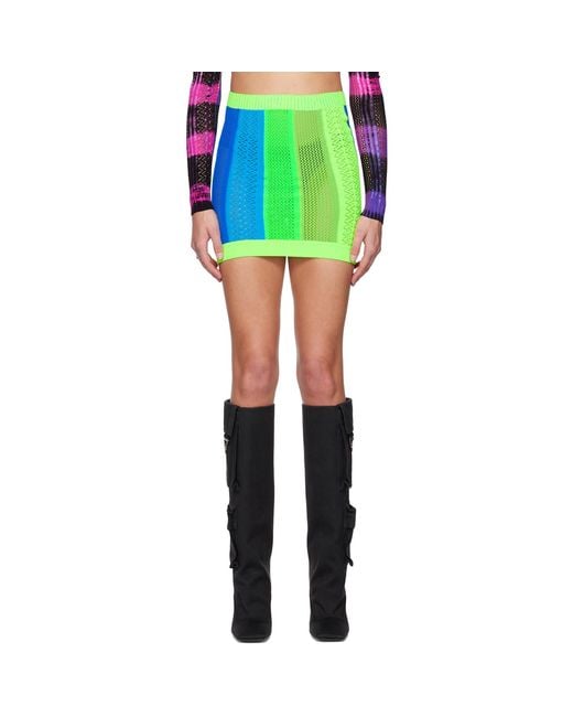 AGR Green Striped Miniskirt