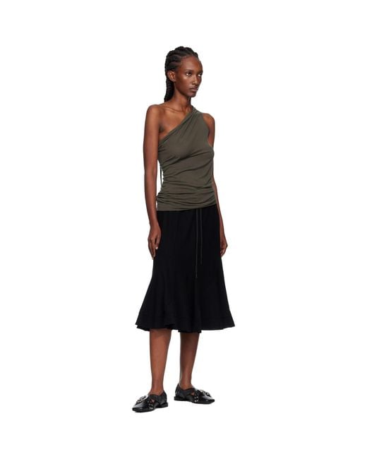 Toga Black Cross Strap Ballerina Flats