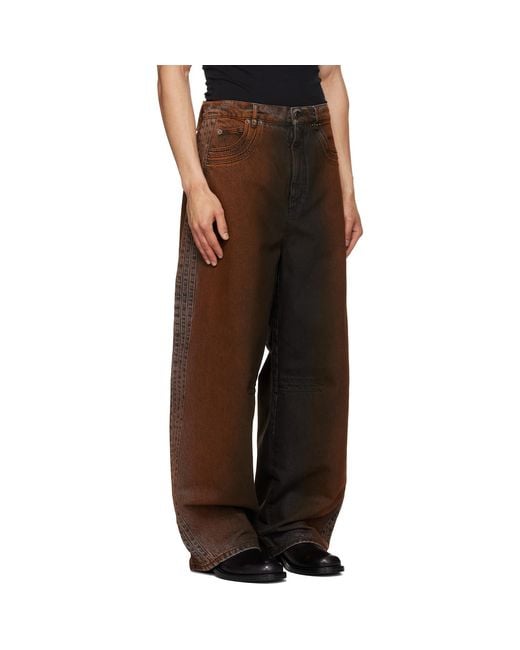 Egonlab Brown Overscaled Jeans for men