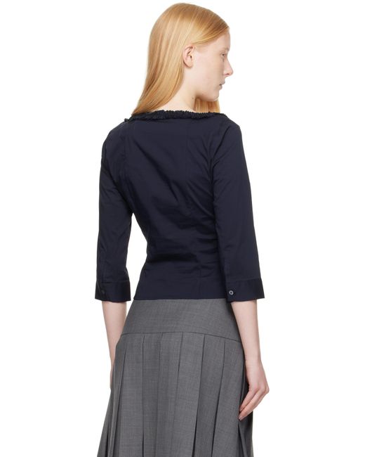 Sandy Liang Black Simona Blouse