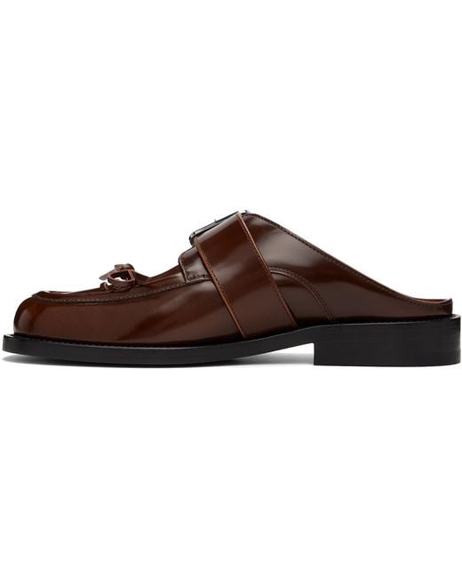 Marni Brown Buckle Sabot Loafers