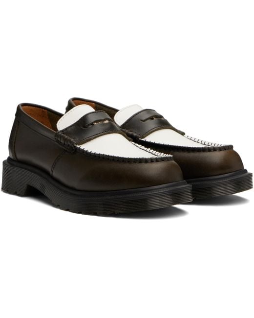 Dr. Martens Black Penton Two-Tone Leather Loafers for men