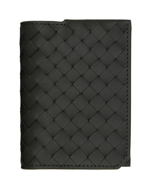 Bottega Veneta Black Intrecciato Piccolo Flap Card Holder for men