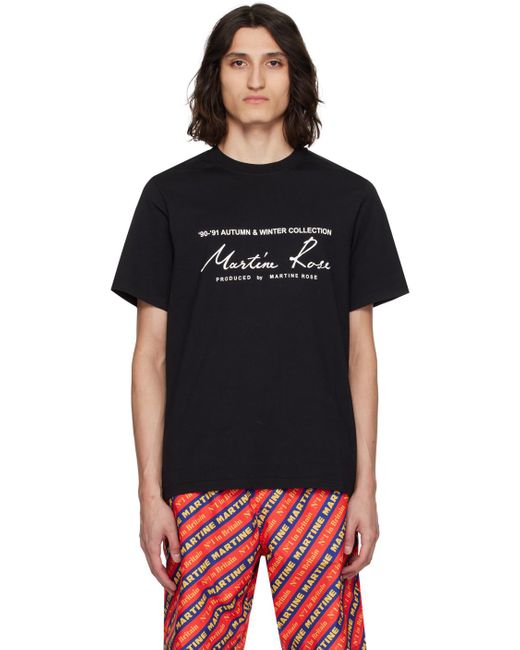T-shirt noir à logo et texte imprimés Martine Rose pour homme en coloris Black