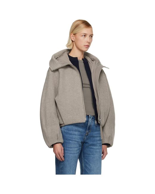 Canada Goose Blue Taupe Chilliwack Wool Bomber Jacket