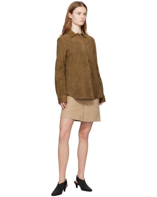 Totême  Brown Toteme Taupe Soft Suede Jacket