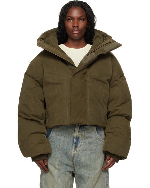 Entire studios Brown Khaki Mml Hooded Puffer Down Jacket