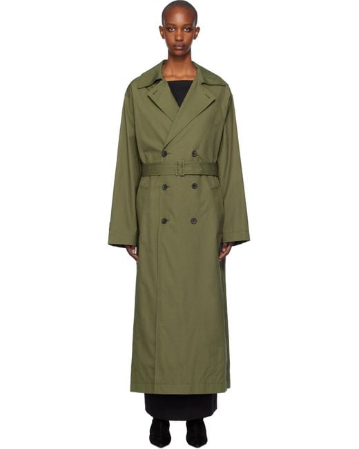 Khaki green trench coat hot sale