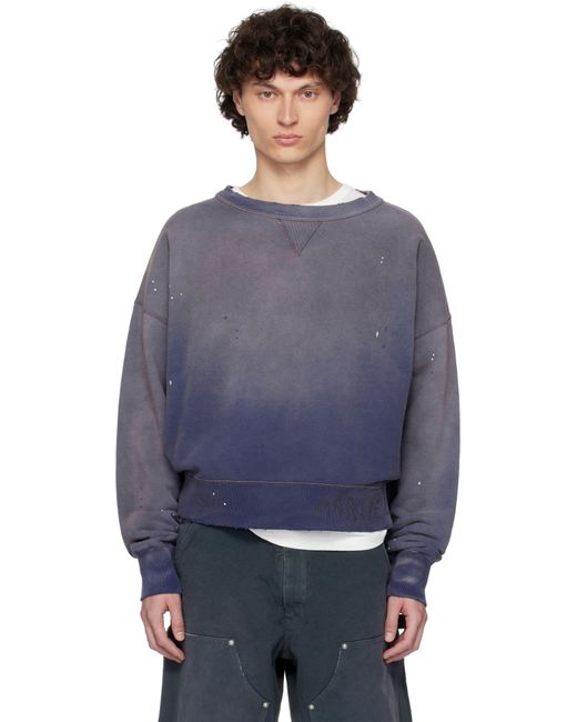 メンズ Maison Margiela ブルー Graffiti Logo スウェットシャツ Blue