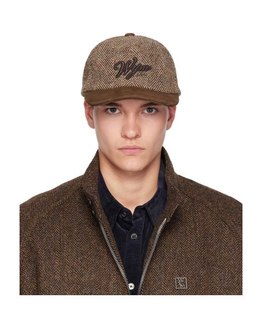 Wooyoungmi Brown Herringbone Cap for men