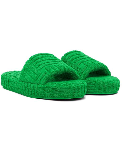 Bottega Veneta Green Resort Sponge Sandals