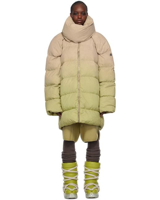 Rick Owens Multicolor Moncler + Taupe & Green Down Coat for men