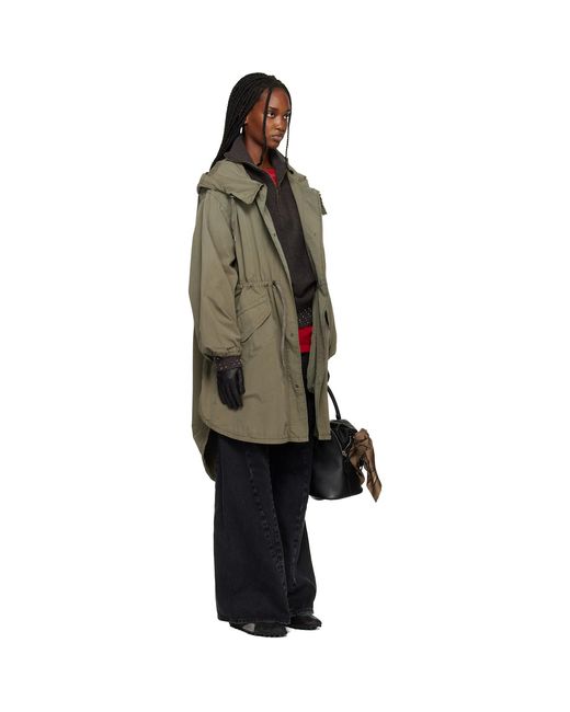 Maison Margiela Black Khaki Hooded Parka