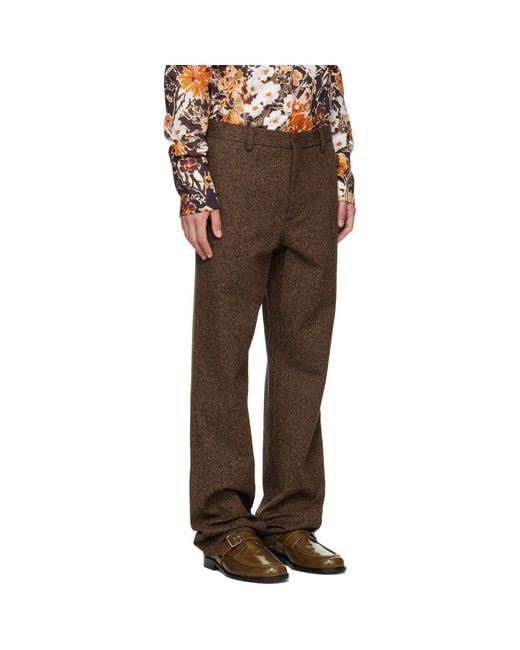 Marni Brown Four-Pocket Trousers for men