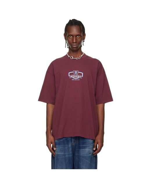 Vetements Red Burgundy 'Brugge' Tourist T-Shirt for men