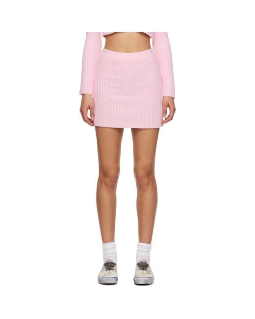 ERL Pink Cheeader Midi Skirt