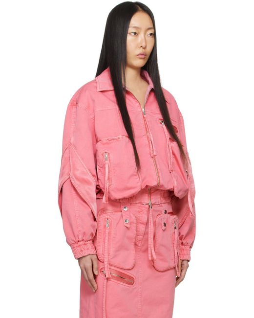 Blumarine Pink Padded Bomber Jacket