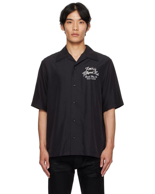 Amiri Black 'Hollywood Auto' Bowling Shirt for men